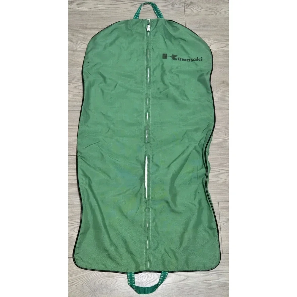 Vintage Kawasaki‎ Garment Bag Green Rare Nylon Clothing Storage